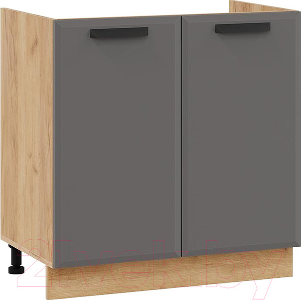 Изображение товара Шкаф под мойку ТриЯ Тиана 1Н8М (дуб крафт золотой/асфальт супермат)