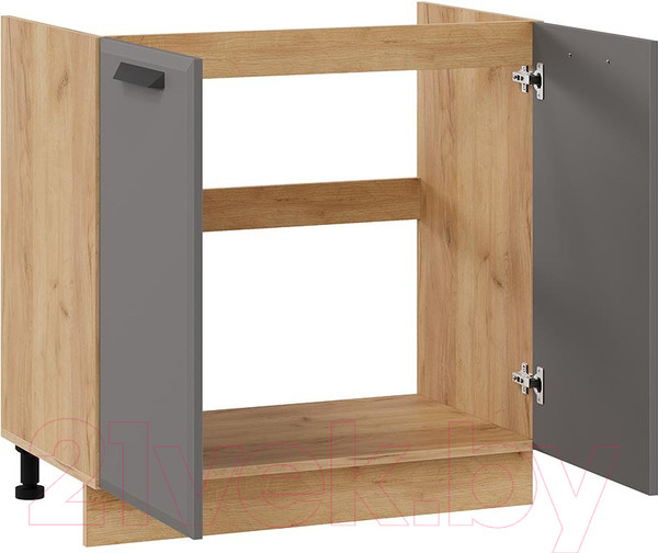 Изображение товара Шкаф под мойку ТриЯ Тиана 1Н8М (дуб крафт золотой/асфальт супермат)