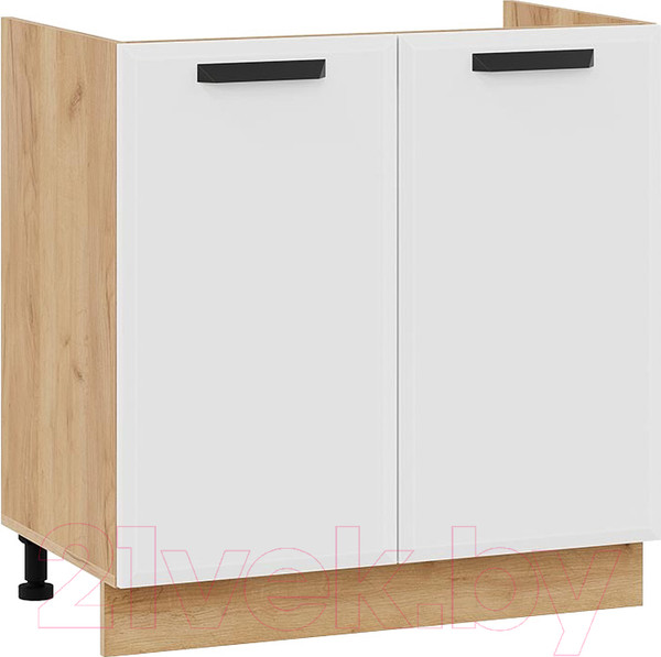 Изображение товара Шкаф под мойку ТриЯ Тиана 1Н8М (дуб крафт золотой/белый супермат)