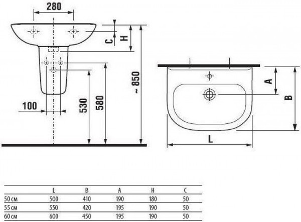 Изображение товара Умывальник Roca Access 50x41 / ZRU9307608
