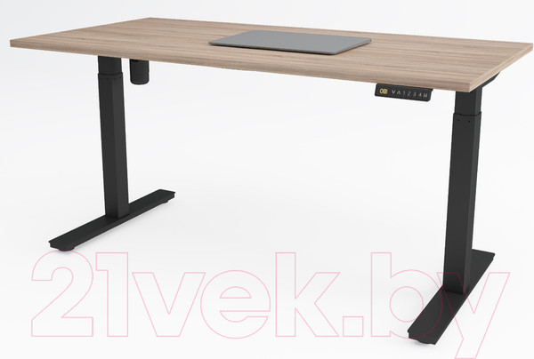 Изображение товара Стол с подъемным механизмом WellDesk WDЕ Evolution 139.5x80x1.8 (черный/ясень шимо)