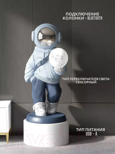 Изображение товара Ночник Merry Bear Home Decor Мальчик Астронавт на Луне / 20169236