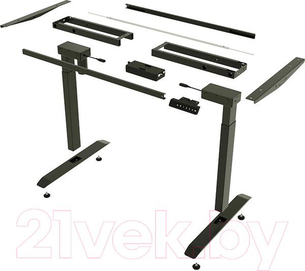 Изображение товара Стол с подъемным механизмом WellDesk WDЕ Flagman 139.5x80x2.8 (черный/пепел)