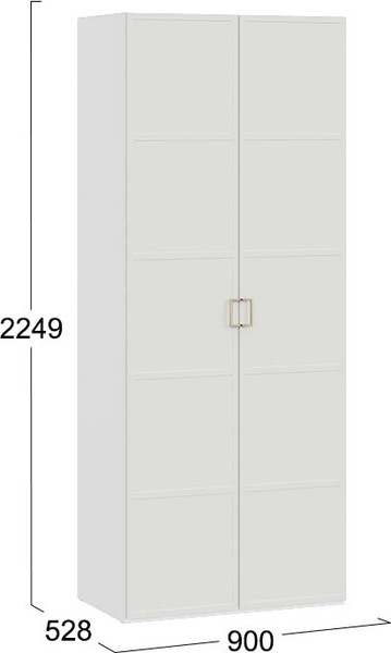 Изображение товара Шкаф ТриЯ Стелла для одежды (белый холст/белый жемчуг)