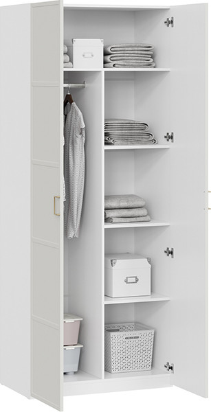 Изображение товара Шкаф ТриЯ Стелла для одежды (белый холст/белый жемчуг)