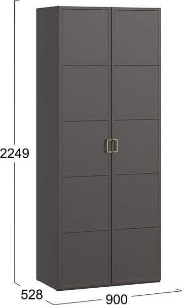 Изображение товара Шкаф ТриЯ Стелла для одежды (серый вулкан/фон серый)