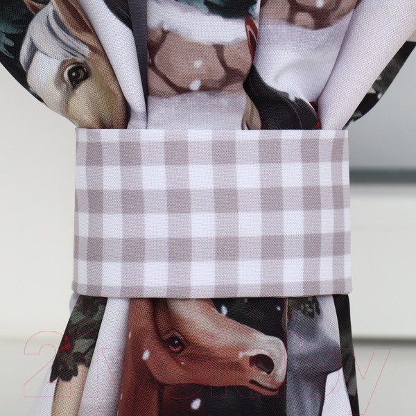 Изображение товара Комплект штор Этель Нorse Family / 10420182 (145x180, 2шт, с подхватами)