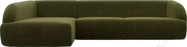 Изображение товара Диван угловой Лига Диванов Лига-041 левый / 122182L (микровельвет зеленый)