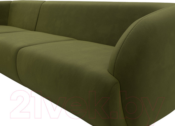 Изображение товара Диван угловой Лига Диванов Лига-041 левый / 122182L (микровельвет зеленый)
