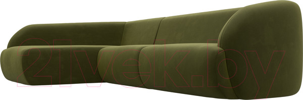 Изображение товара Диван угловой Лига Диванов Лига-041 левый / 122182L (микровельвет зеленый)