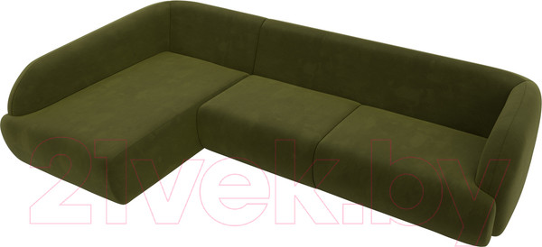 Изображение товара Диван угловой Лига Диванов Лига-041 левый / 122182L (микровельвет зеленый)