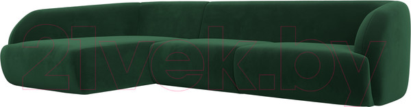 Изображение товара Диван угловой Лига Диванов Лига-041 левый / 122188L (велюр зеленый)