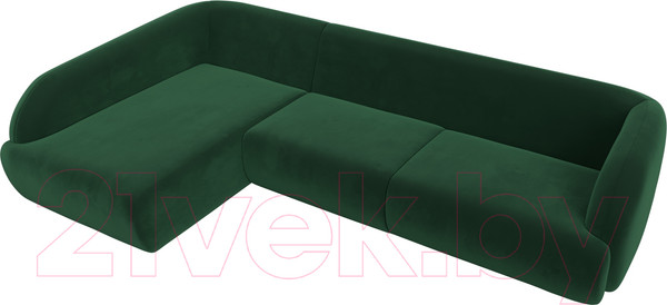 Изображение товара Диван угловой Лига Диванов Лига-041 левый / 122188L (велюр зеленый)