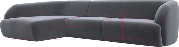 Изображение товара Диван угловой Лига Диванов Лига-041 левый / 122190L (велюр серый)