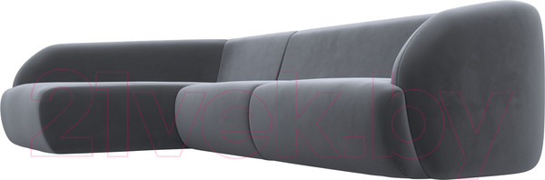 Изображение товара Диван угловой Лига Диванов Лига-041 левый / 122190L (велюр серый)