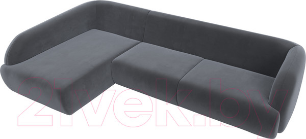 Изображение товара Диван угловой Лига Диванов Лига-041 левый / 122190L (велюр серый)