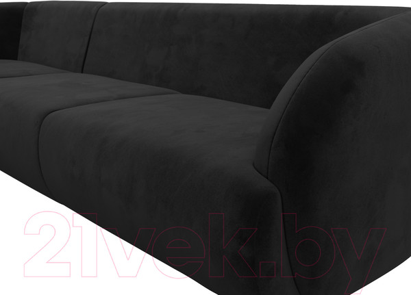 Изображение товара Диван угловой Лига Диванов Лига-041 левый / 122191L (велюр черный)