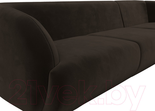 Изображение товара Диван угловой Лига Диванов Лига-041 правый / 122181 (микровельвет коричневый)