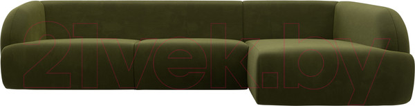 Изображение товара Диван угловой Лига Диванов Лига-041 правый / 122182 (микровельвет зеленый)