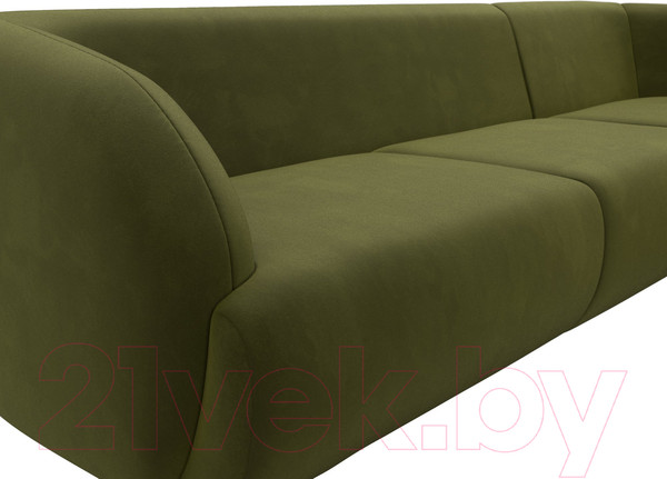 Изображение товара Диван угловой Лига Диванов Лига-041 правый / 122182 (микровельвет зеленый)