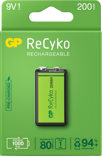 Изображение товара Аккумулятор GP Batteries 20R8H-2EB1 200mAh Gift box