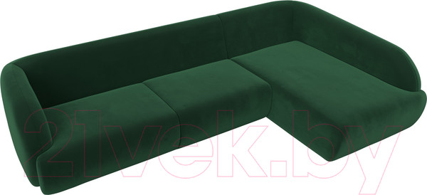 Изображение товара Диван угловой Лига Диванов Лига-041 правый / 122188 (велюр зеленый)
