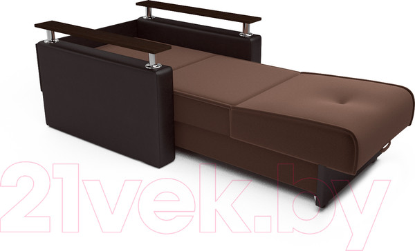 Изображение товара Кресло-кровать Mebel-Ars Шарк (рогожка шоколад/экокожа коричневый)
