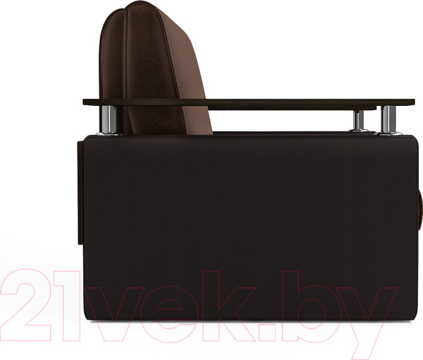 Изображение товара Кресло-кровать Mebel-Ars Шарк (рогожка шоколад/экокожа коричневый)