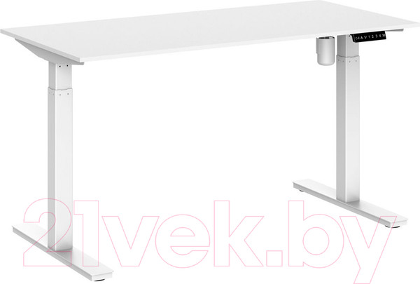 Изображение товара Стол с подъемным механизмом WellDesk WDЕ Evolution 139.5x80x1.8 (белый/белый)
