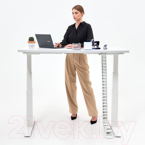 Изображение товара Стол с подъемным механизмом WellDesk WDЕ Evolution 139.5x80x1.8 (белый/пепел)