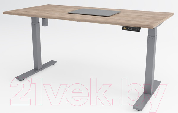Изображение товара Стол с подъемным механизмом WellDesk WDЕ Evolution 139.5x80x1.8 (серый/ясень шимо)