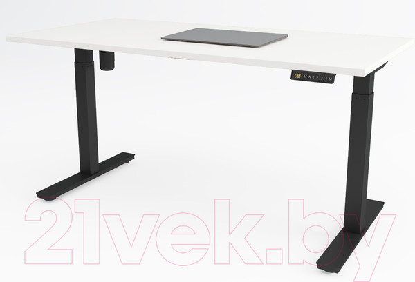 Изображение товара Стол с подъемным механизмом WellDesk WDЕ Evolution 139.5x80x1.8 (черный/белый)