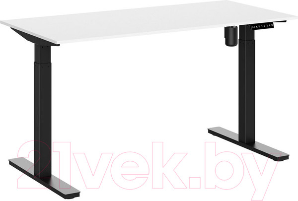 Изображение товара Стол с подъемным механизмом WellDesk WDЕ Evolution 139.5x80x1.8 (черный/белый)