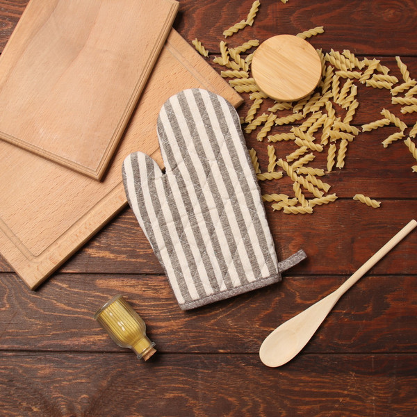 Изображение товара Рукавица-прихватка Доляна Полоса / 10103131 (коричневый)