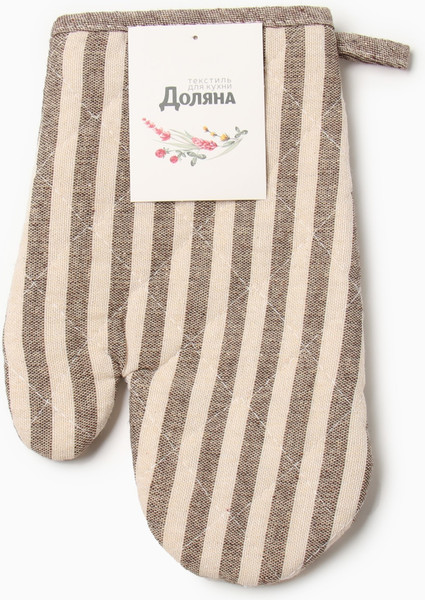 Изображение товара Рукавица-прихватка Доляна Полоса / 10103131 (коричневый)