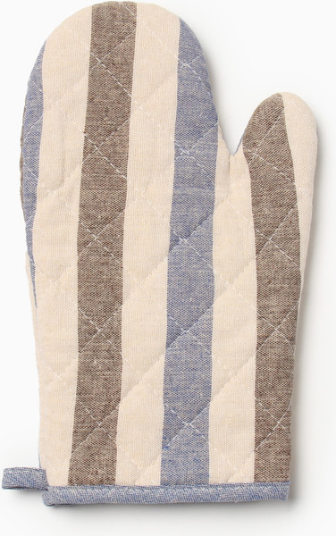 Изображение товара Рукавица-прихватка Доляна Полоса / 10103124 (серый/синий)