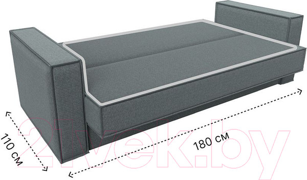 Изображение товара Диван Лига Диванов Куба книжка / 122059 (рогожка амур серый)