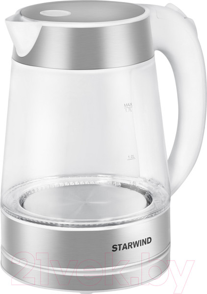 Изображение товара Электрочайник StarWind SKG2011 (белый/серебристый)