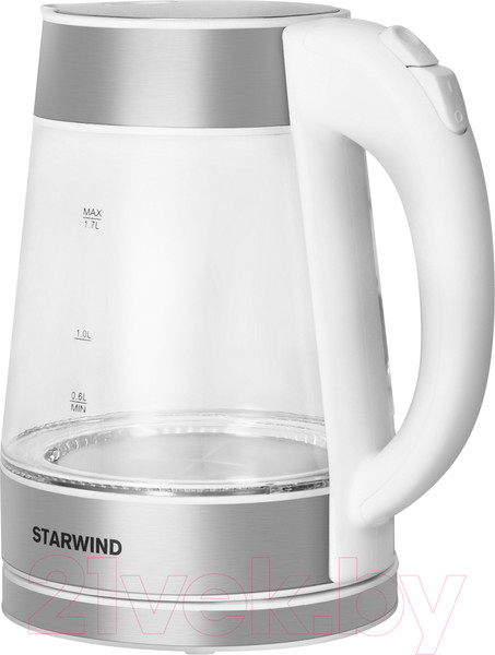Изображение товара Электрочайник StarWind SKG2011 (белый/серебристый)