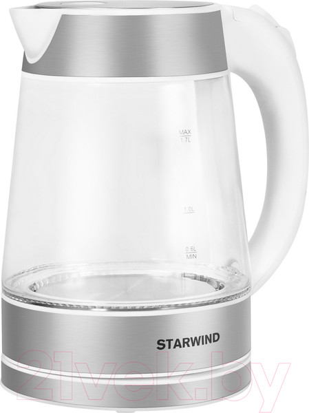 Изображение товара Электрочайник StarWind SKG2011 (белый/серебристый)