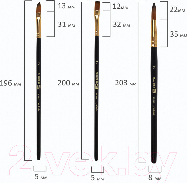 Изображение товара Набор кистей Brauberg Art Debut / 201049 (12шт)