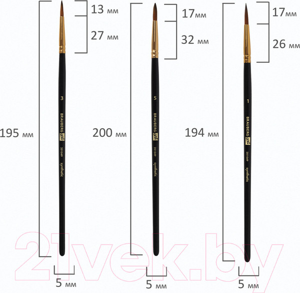 Изображение товара Набор кистей Brauberg Art Debut / 201049 (12шт)