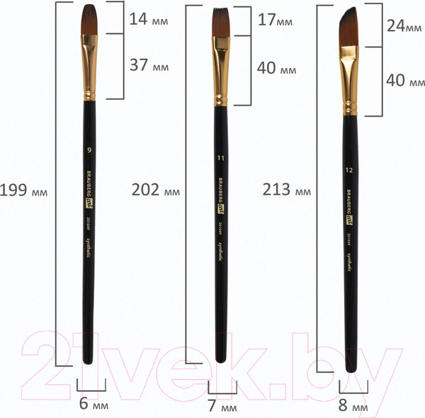 Изображение товара Набор кистей Brauberg Art Debut / 201049 (12шт)