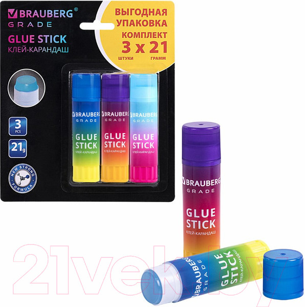 Изображение товара Клей-карандаш Brauberg Grade / 271248 (3шт)