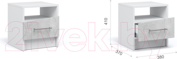 Изображение товара Комплект мебели для спальни Империал Антария 3 (белый/ателье)