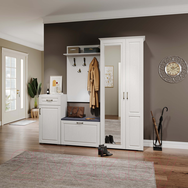 Изображение товара Вешалка для одежды Империал Лацио 60 (белое дерево/бронза)