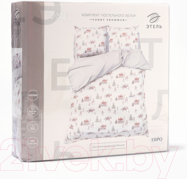 Изображение товара Комплект постельного белья Этель Funny Snowman Евро / 10383282