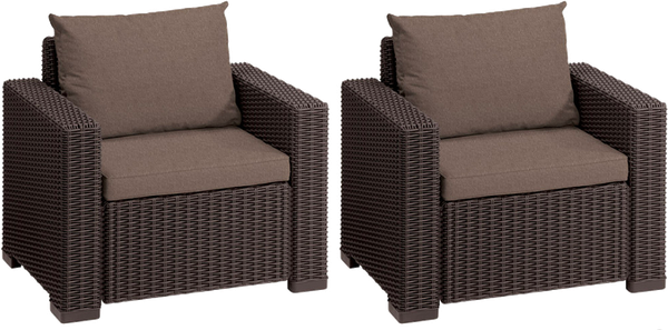 Изображение товара Комплект кресел садовых Keter California / 258779 (коричневый)