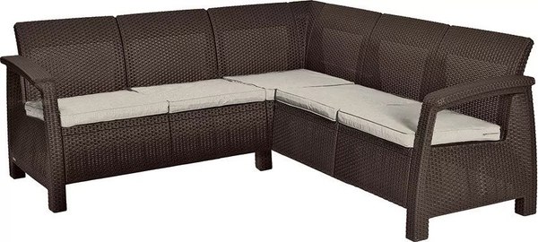 Изображение товара Диван садовый Keter Corfu II Relax / 258950 (коричневый)