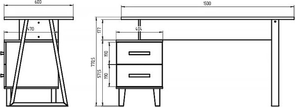 Изображение товара Письменный стол Dipriz Вест / Д.60063.1 (сосна, водный лак)